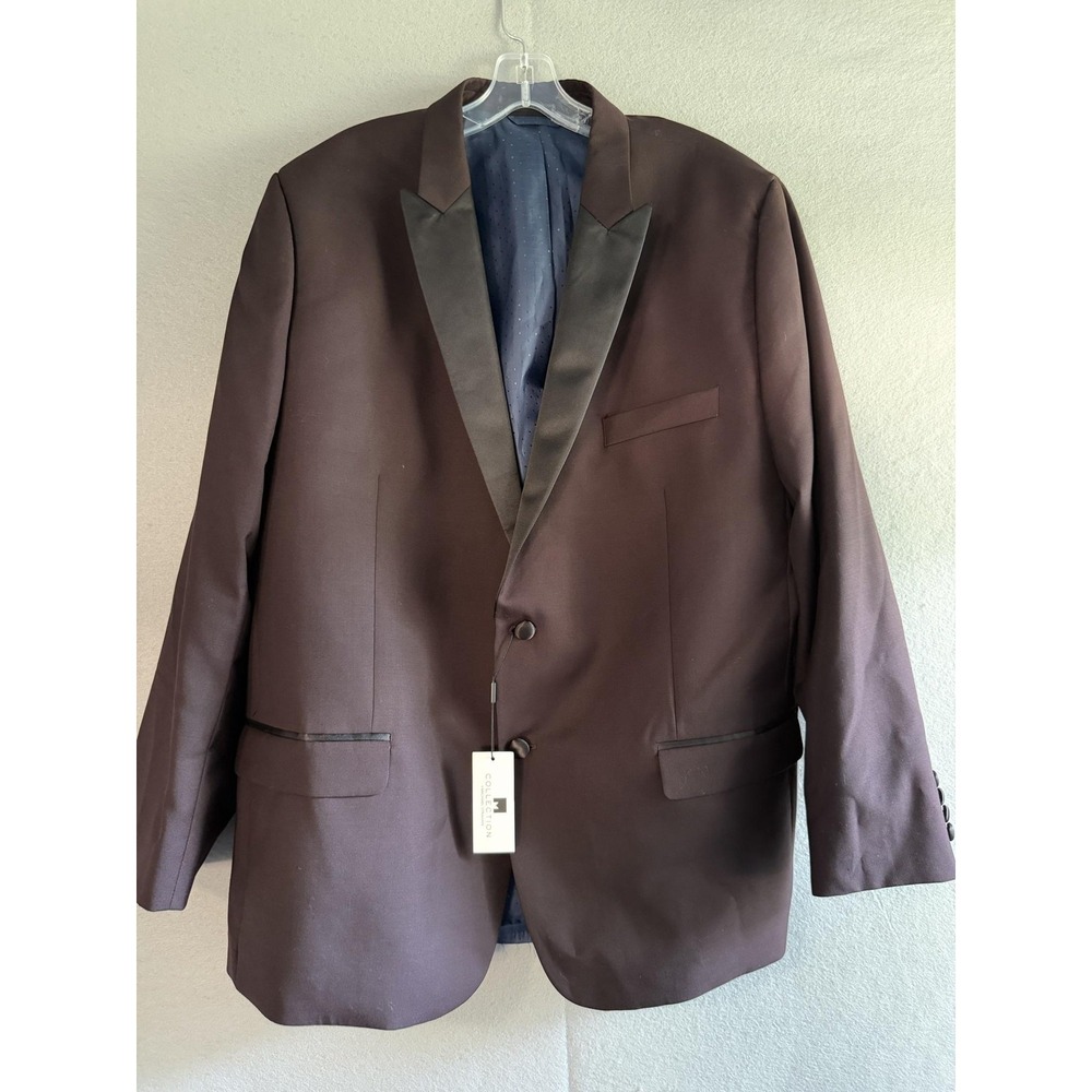 Collection By Michael Strahan Suit Jacket Mens 50R Brown Wool Tuxedo READ